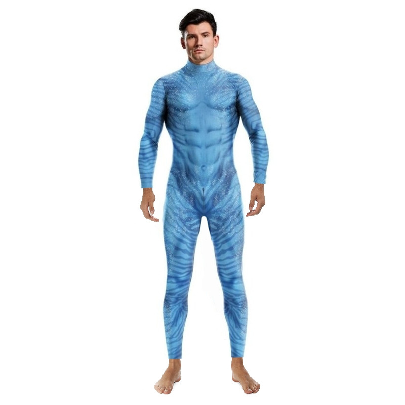 CosplayBoys Combinaison Cosplay Sous les mers Fish Bleue